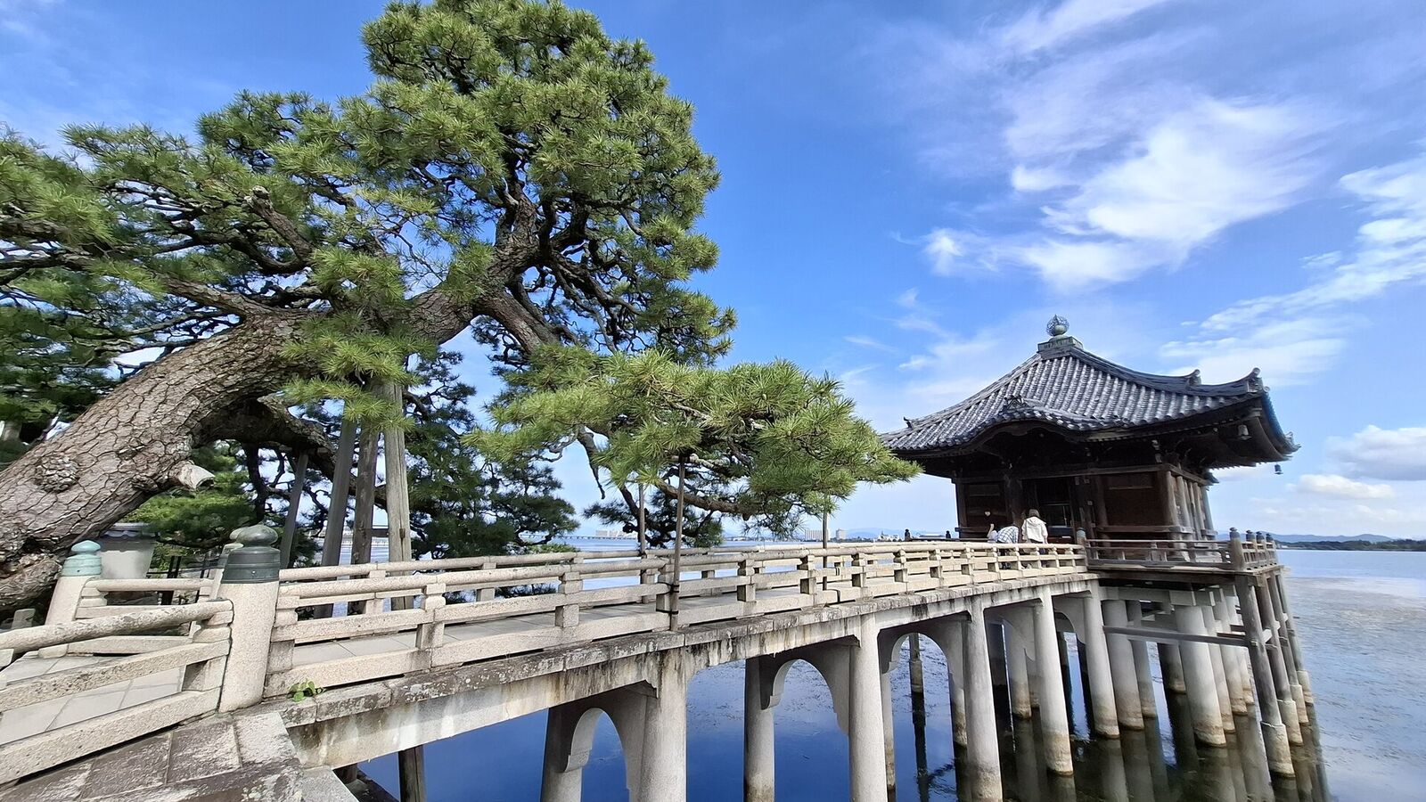 Ukimido floating temple on Lake Biwa