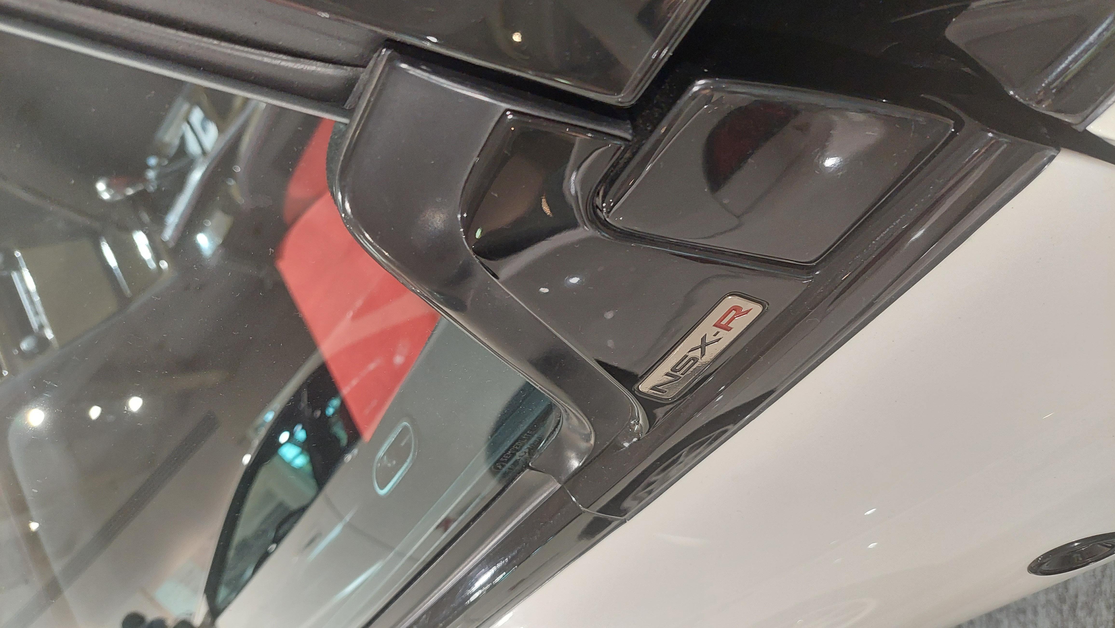 NSX-R rear spoiler and badge detail, the lightweight version that shed 120 kg
