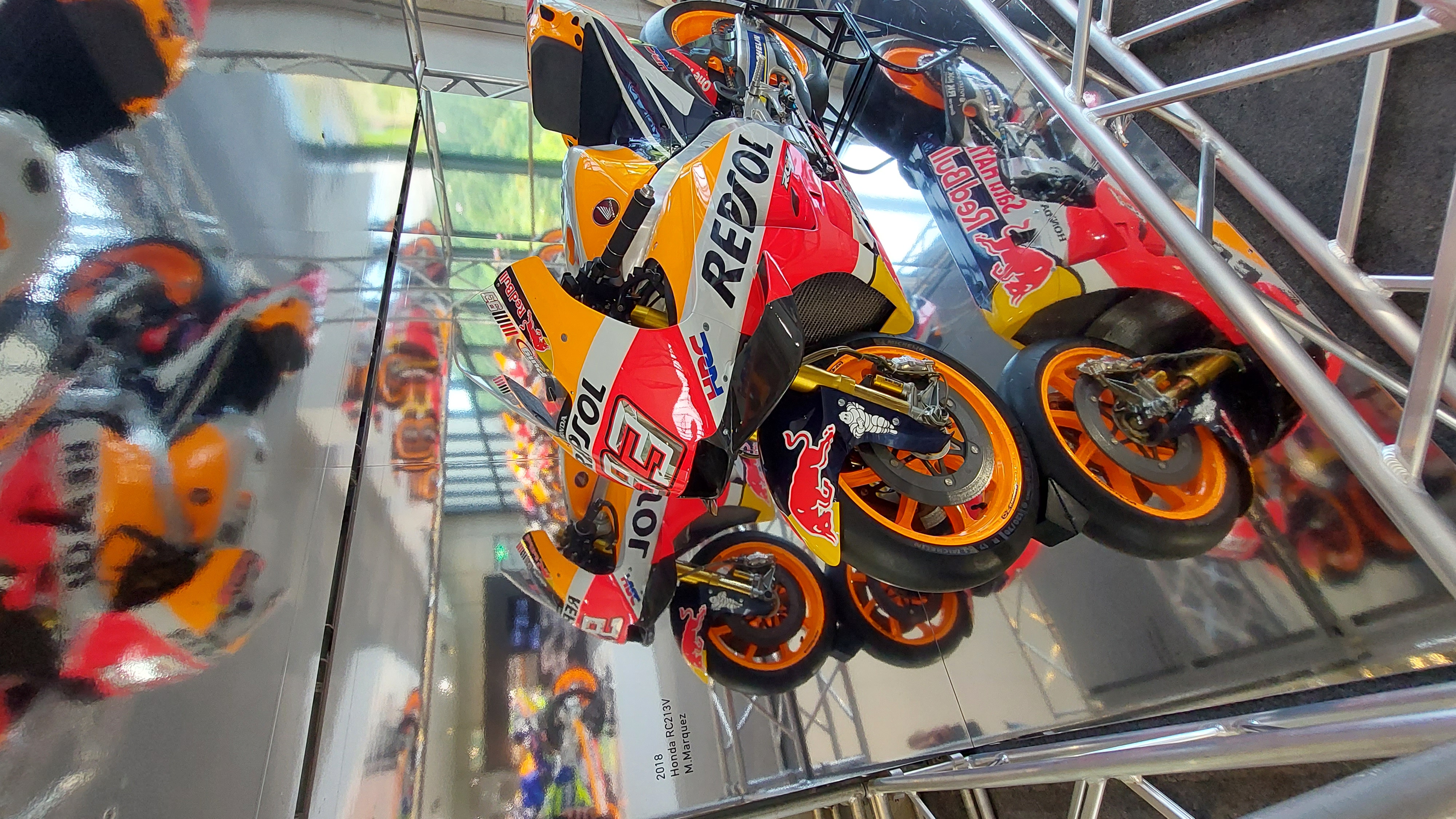Repsol Honda RC213V MotoGP bike number 5, the orange and white livery that dominated the 2010s