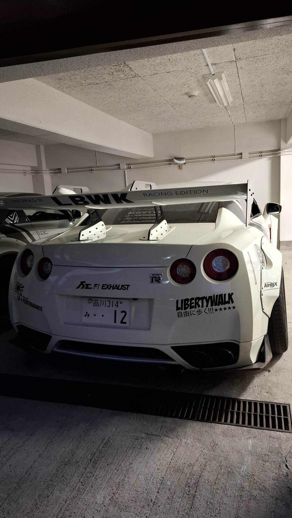 Liberty Walk LBWK GT-R R35 in the Ichioku garage before the tour