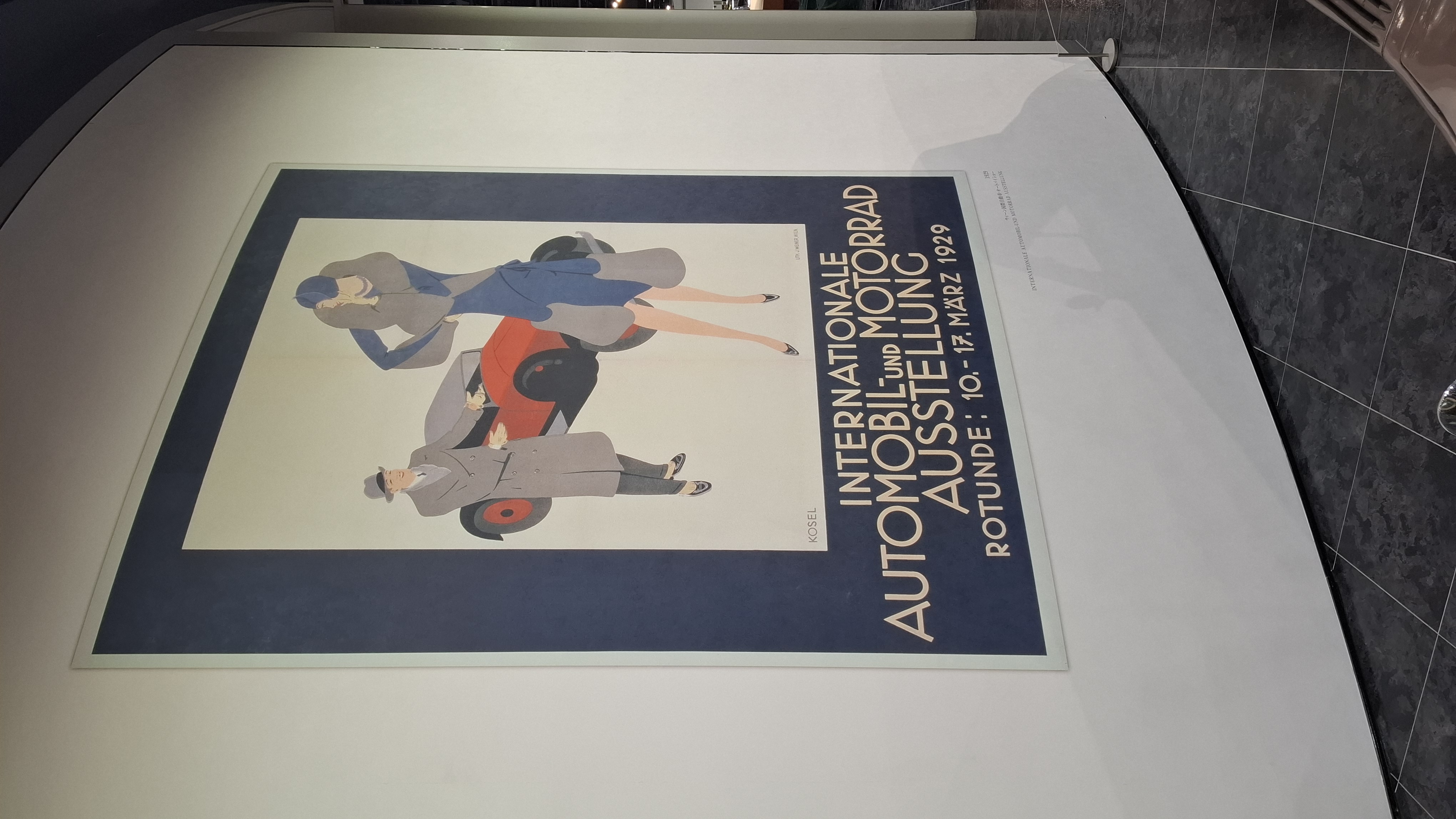 1929 Internationale Automobil und Motorrad Ausstellung poster, Art Deco illustration