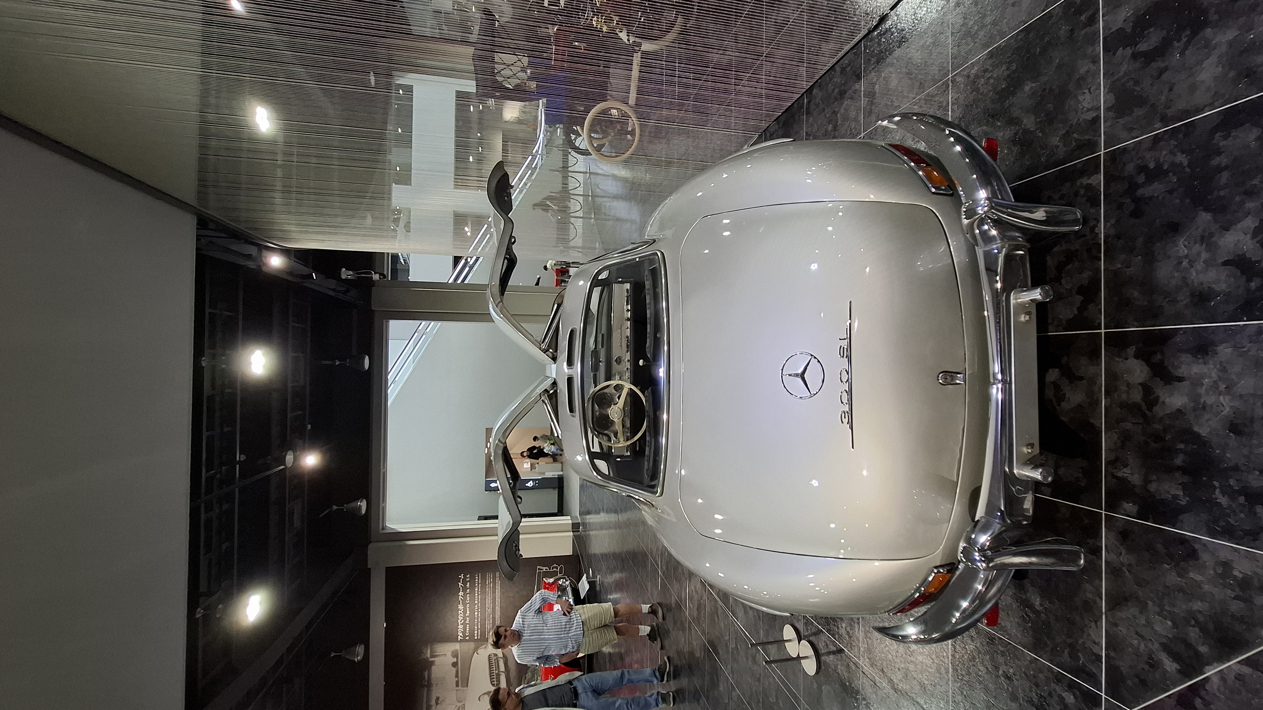 Mercedes-Benz 300SL Gullwing in silver, front view showing the iconic grille and star badge